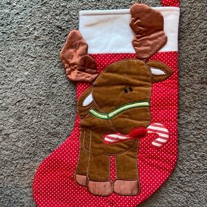 Vintage Christmas Stocking 1984 Dakin Rudolph Red Nose Reindeer Bell VTG